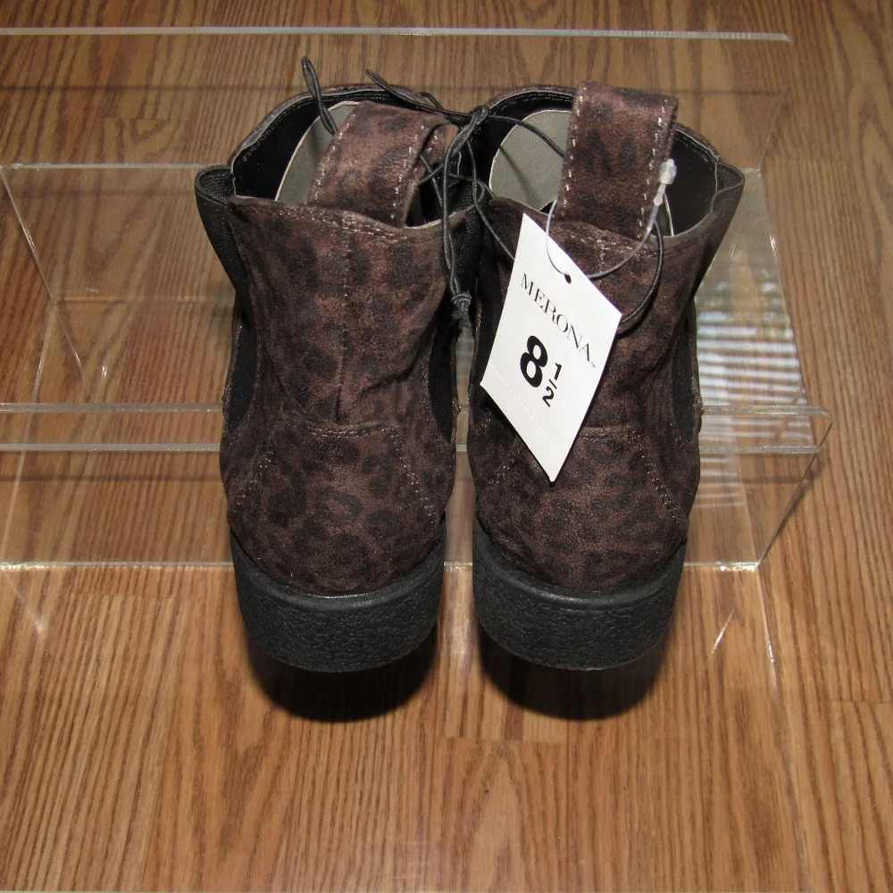 NWT MERONA Brown Ankle Booties Boot Shoes Size 8.5 - Picture 4 of 5